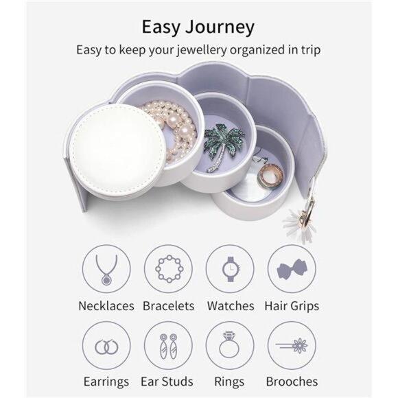 Wedding Gifts for Women, Travel Jewelry Organizer, Bridal Shower Gifts White - Picture 6 of 7